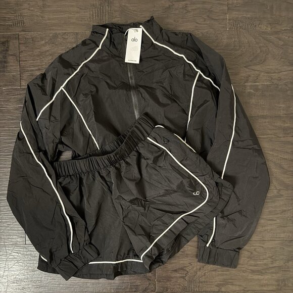 Alo Yoga Motivate Track Jacket & Shorts Set - Picture 2 of 5